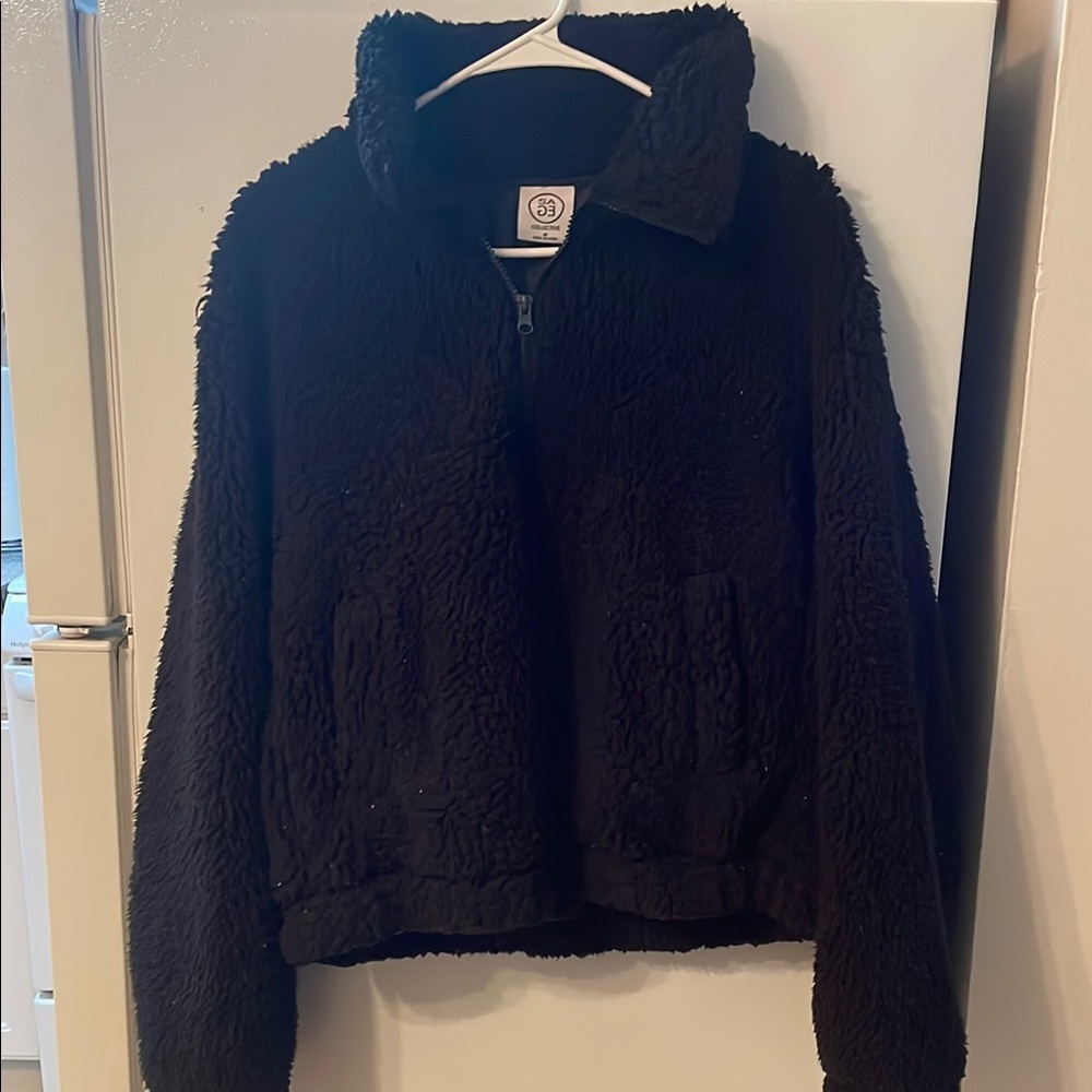 SAGE‎ Women’s Cozy Black Sherpa Jacket Medium